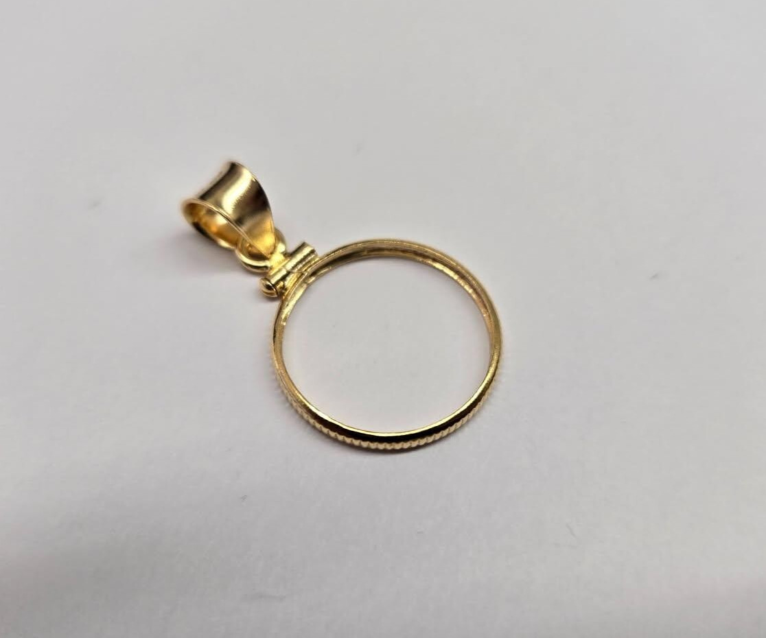 Sterling Silver & Gold Filled Dime Bezel 18 mm Screw Top Coin Edge 10 Cent Coin