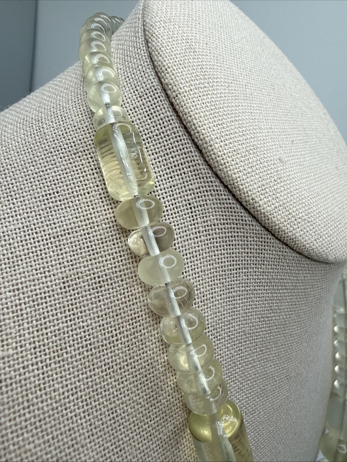 Jay King Natural Brazilian Lemon Citrine Graduated Bead Sterling Silver Necklace