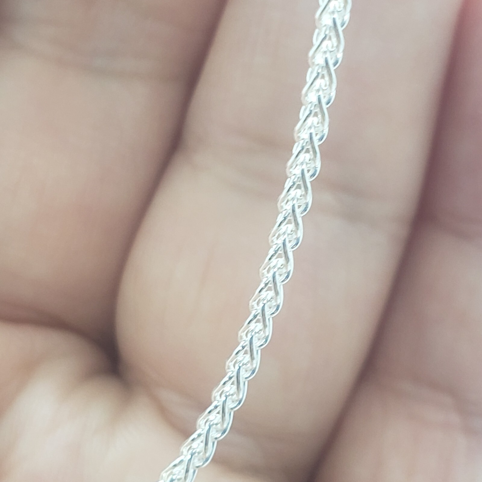 925 Sterling Silver Spiga Wheat Chain Necklace Bracelet 2.5mm Length 7″ to 30″