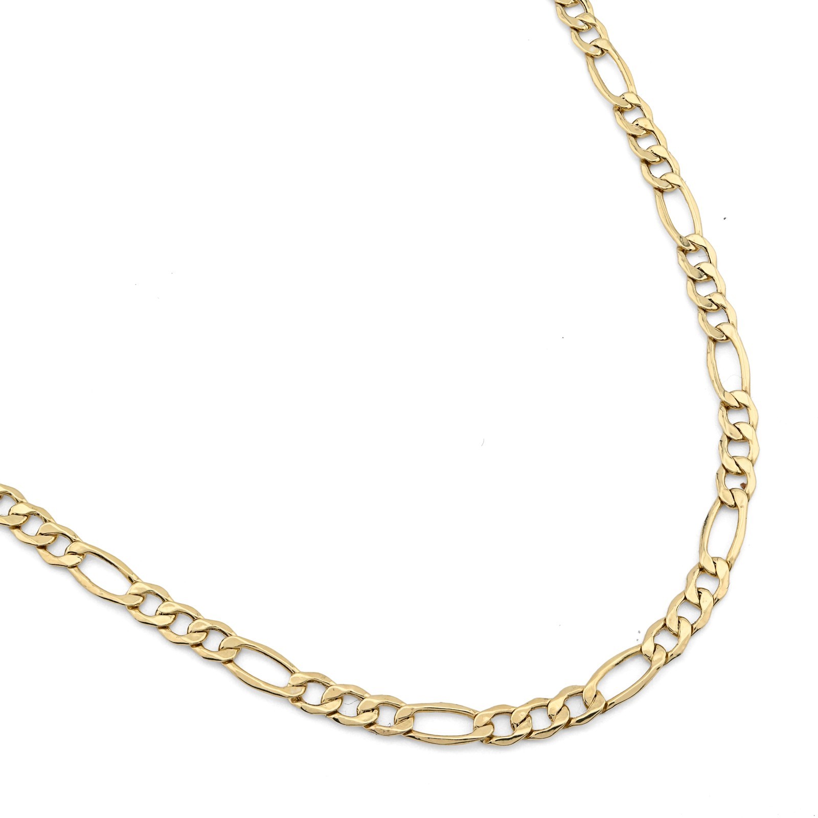 4MM 10k Yellow Gold Unisex Adults 3.4 grams Figaro Chain Necklace – 20 Inches