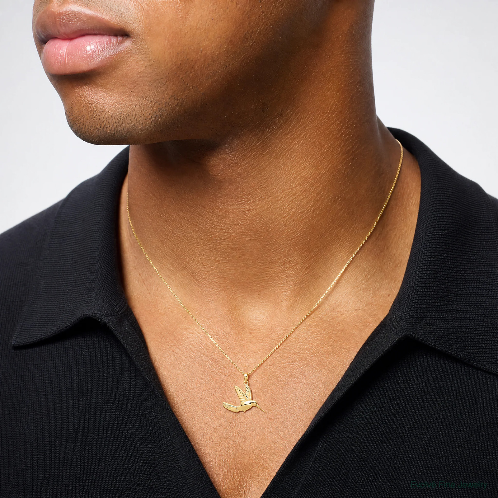 10K / 14K Yellow Gold Hummingbird In Flight Pendant