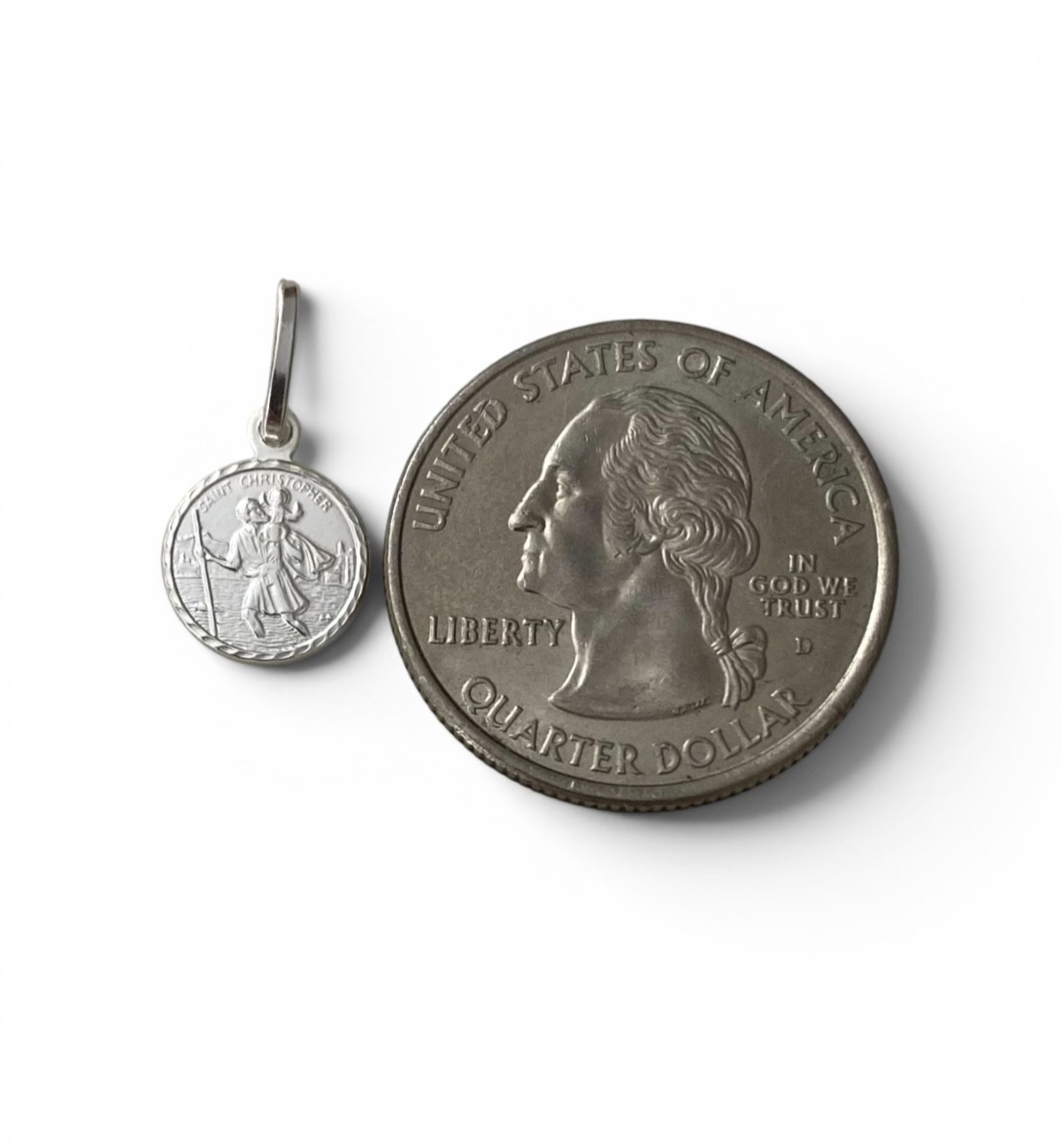 925 Sterling Silver 10mm Saint Christopher San Cristobal Medal Pendant – P165