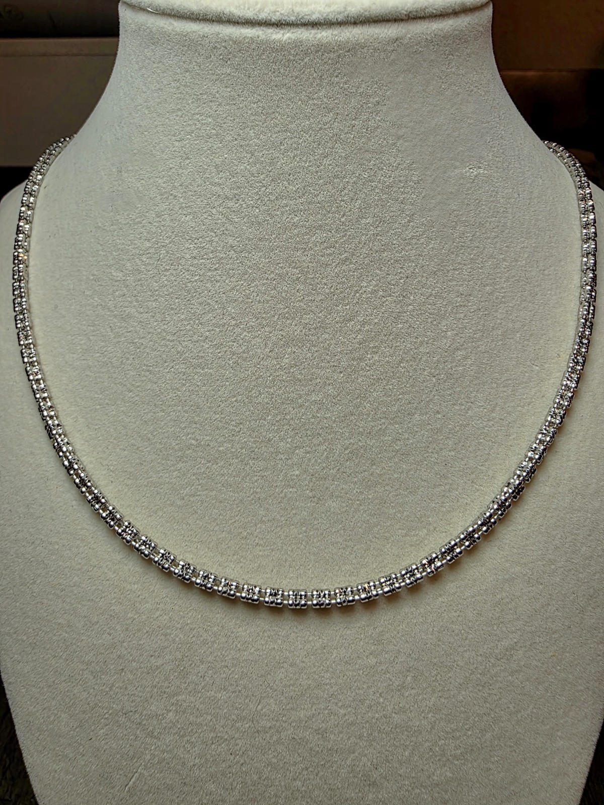 24″ 3.2mm Ice Barrel 3-Line Diamond Cut w/Rhodium Finish 925 Sterling Silver
