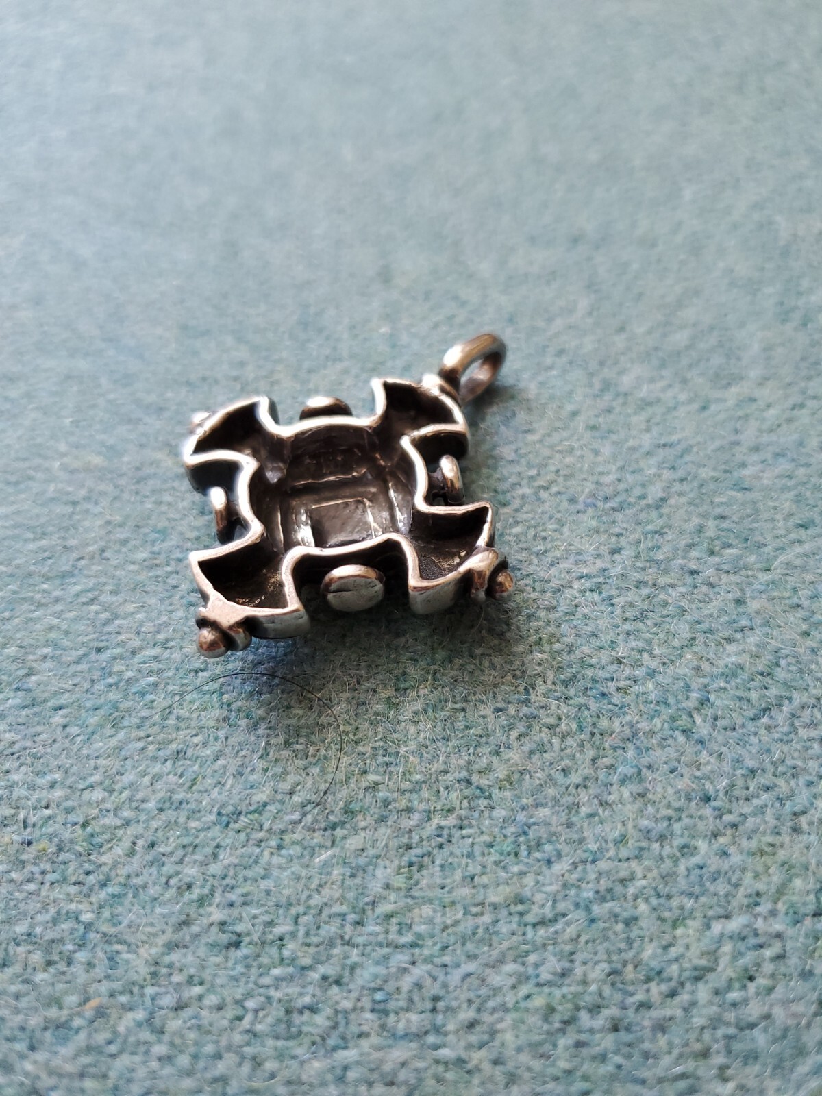 Sterling Silver Four Elements And Directions None Crtistic Cross Black Enameled