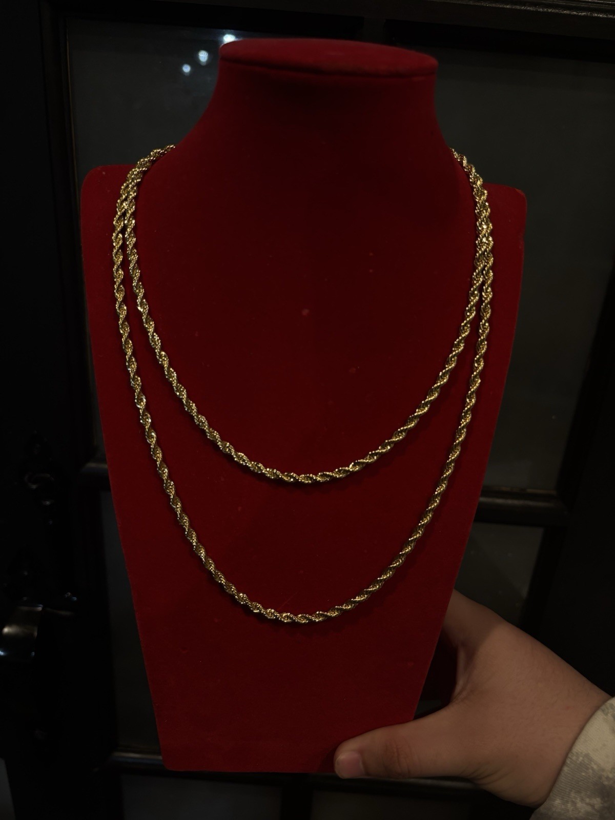 14k Yellow Gold filled Rope Chain Necklace Lobster Clasp No Stone Gold Metal