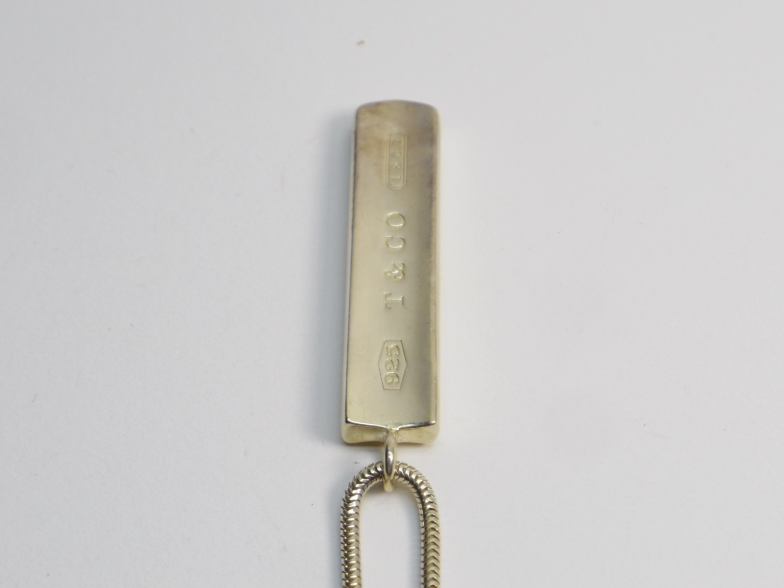 TIFFANY & Co. 1837 Bar Plate Pendant Necklace Chain Silver SV925 excellent