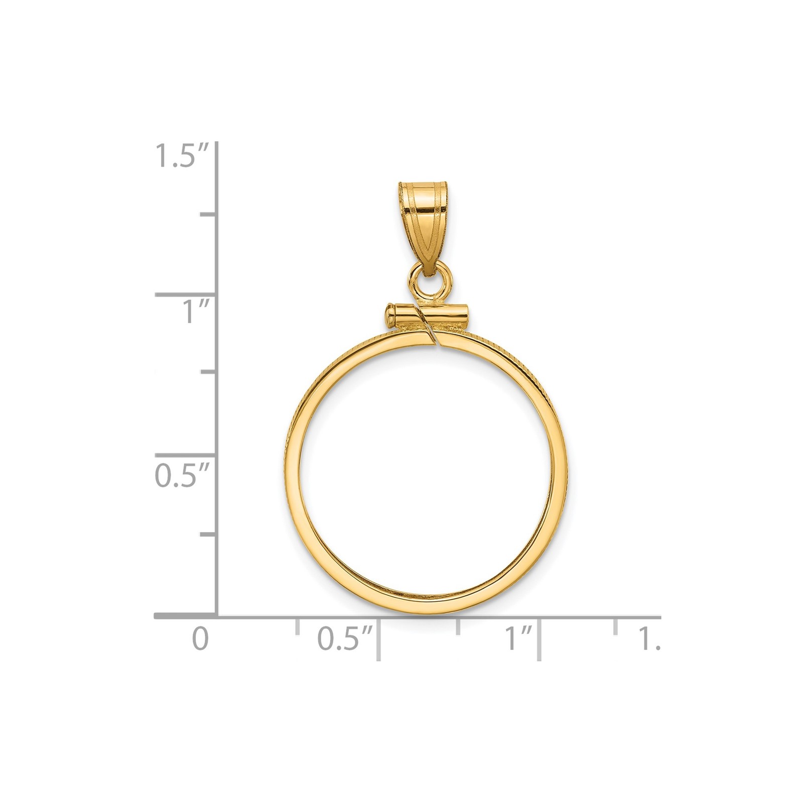 $5 Indian Head Half Eagle Coin Bezel 21.6mm Screw Top 14k Yellow Gold