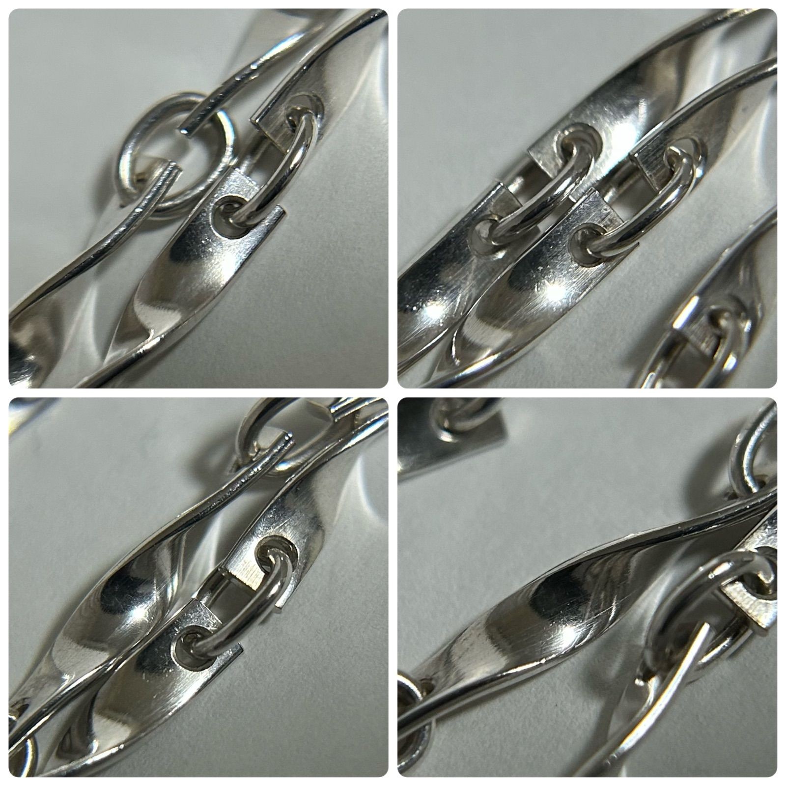 Georg Jensen #283C Twist Long Necklace Silver 925 Danish Modern 70cm w/Box Auth