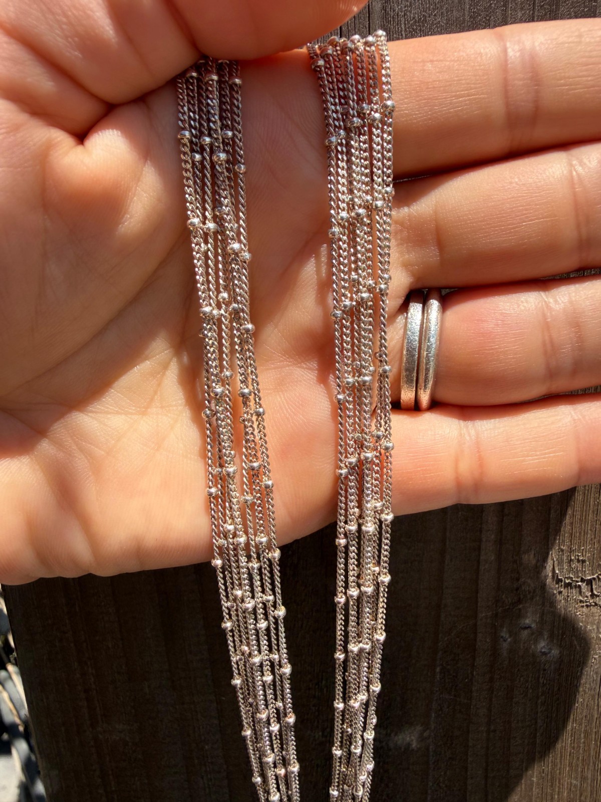 Milor Italy 925 Sterling Silver Multi Strand Necklace Layered Vintage Style