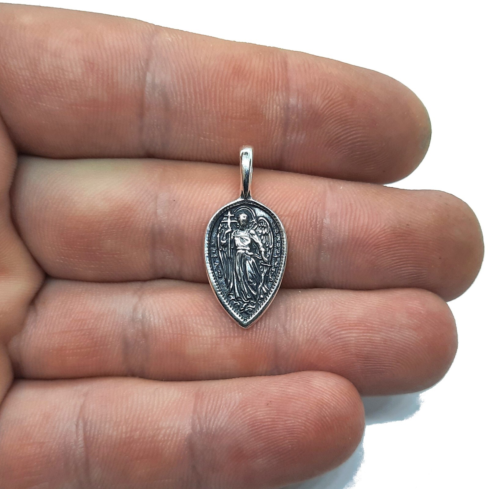 Sterling Silver Pendant Archangel Michael Genuine Solid Hallmarked 925 Handmade