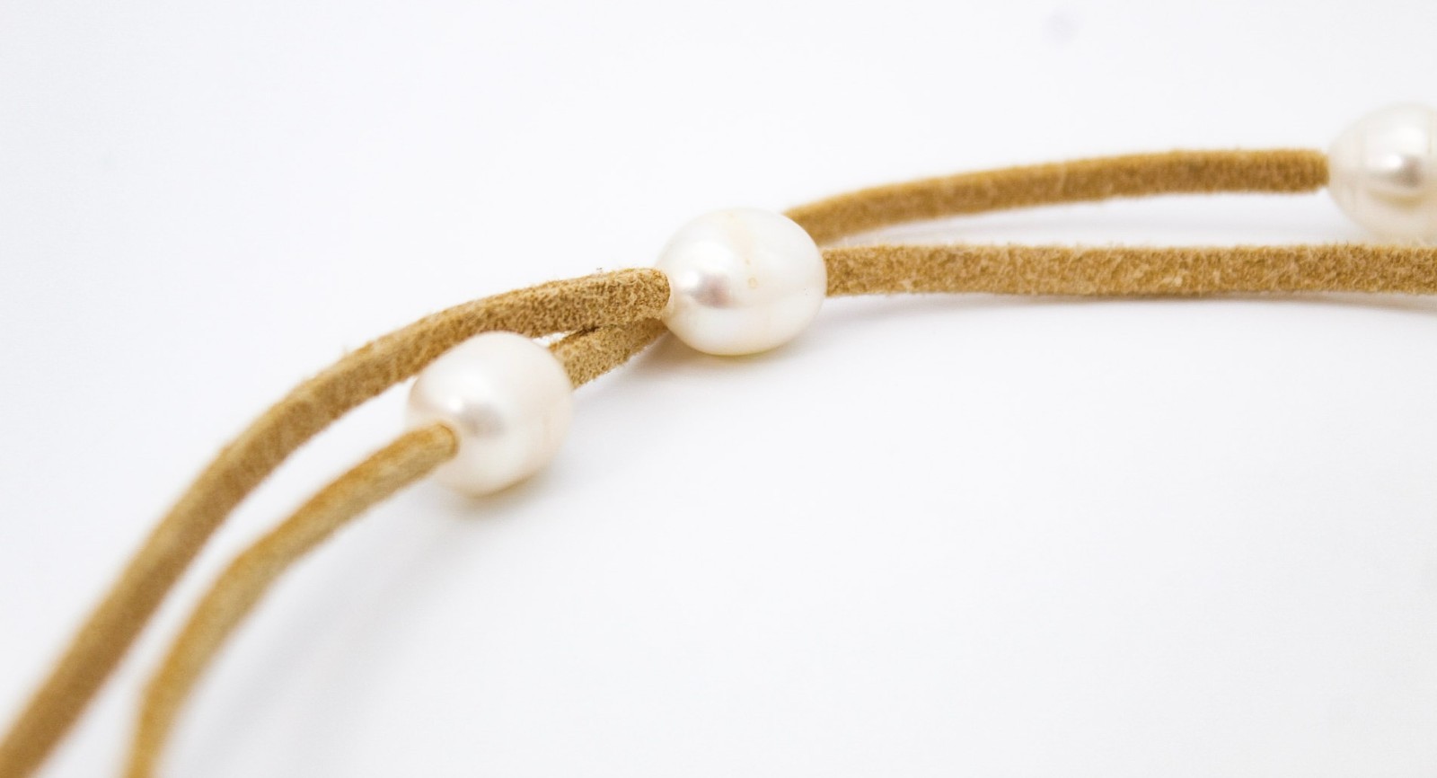 Minimalist Freshwater Natural Pearl Leather Wrap Long Necklace 52″