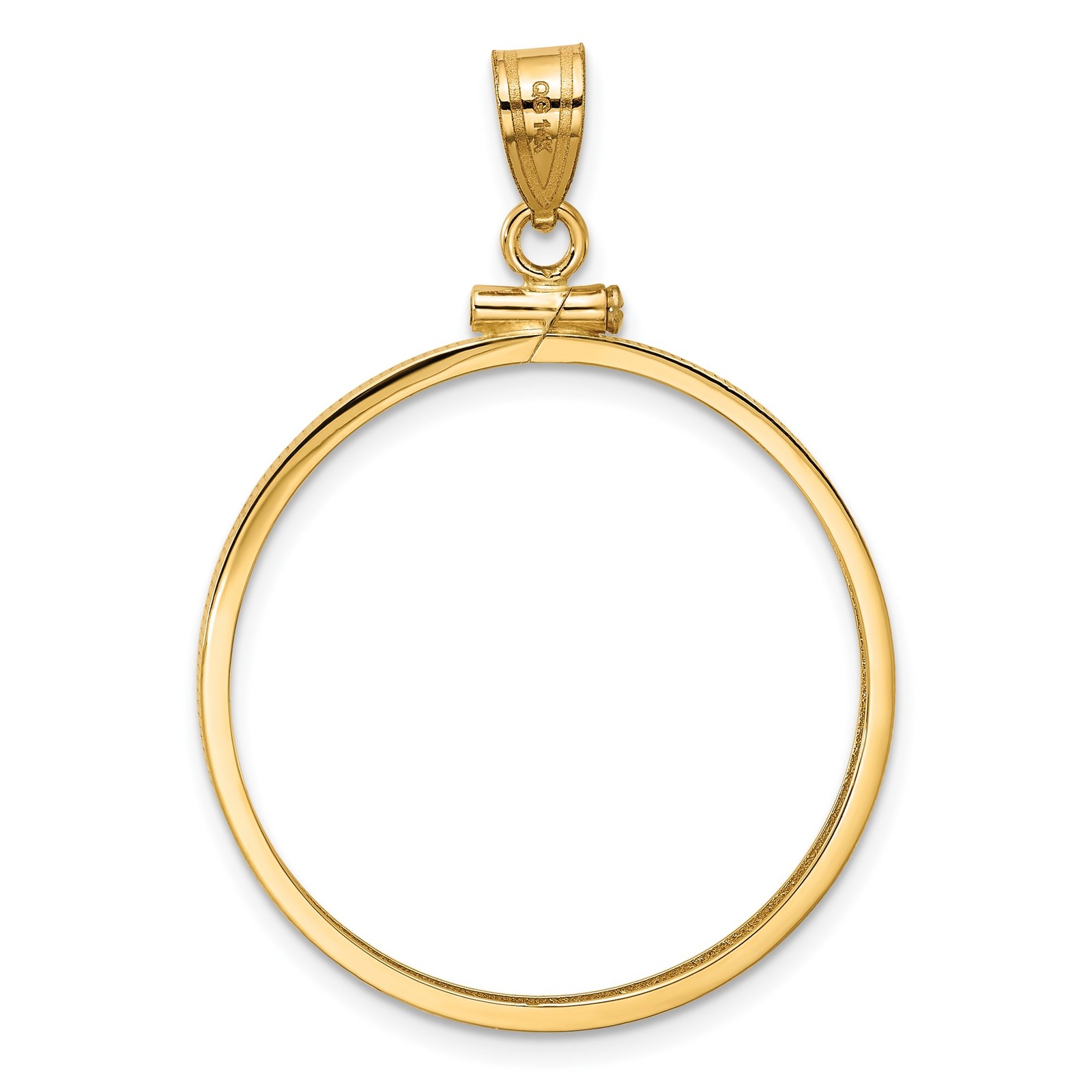 20 Peso Mexican Peso Coin Bezel 27.5mm Reeded Edge Prong 14k Yellow Gold