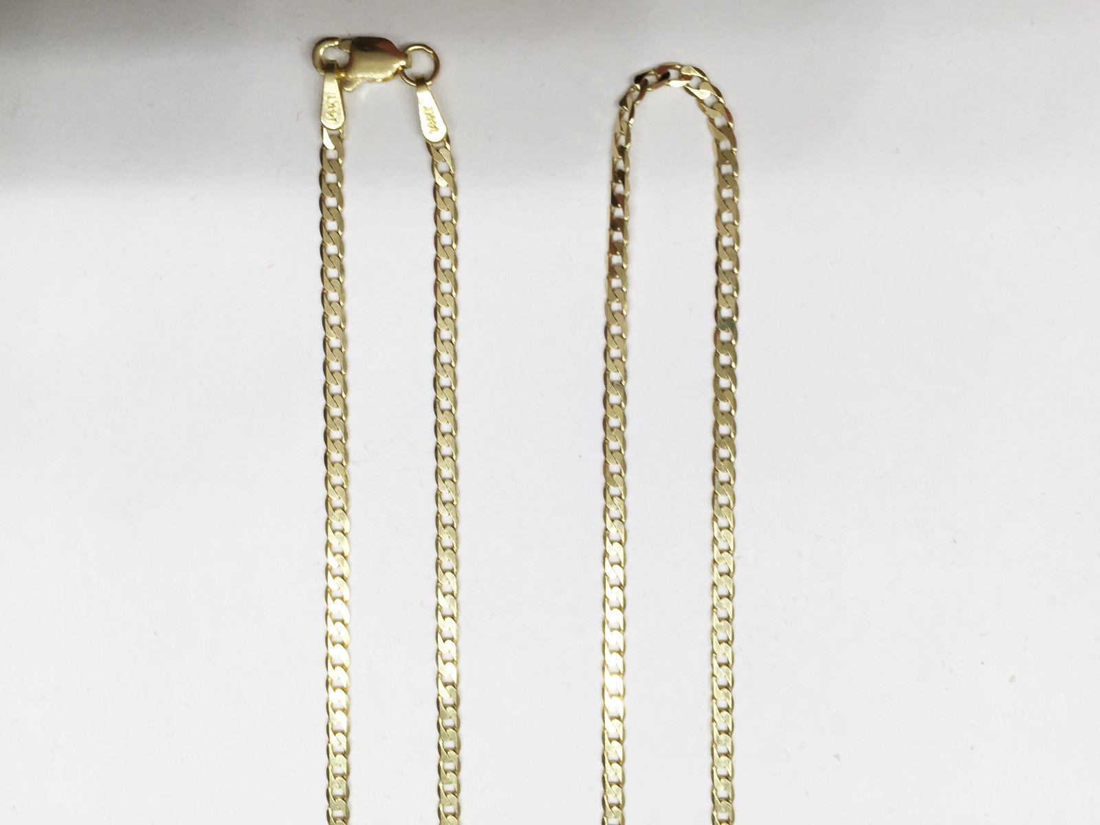 14K Solid Real Yellow Gold Flat Cuban Chain 20″, 22 inches – Width 2 MM – C5859