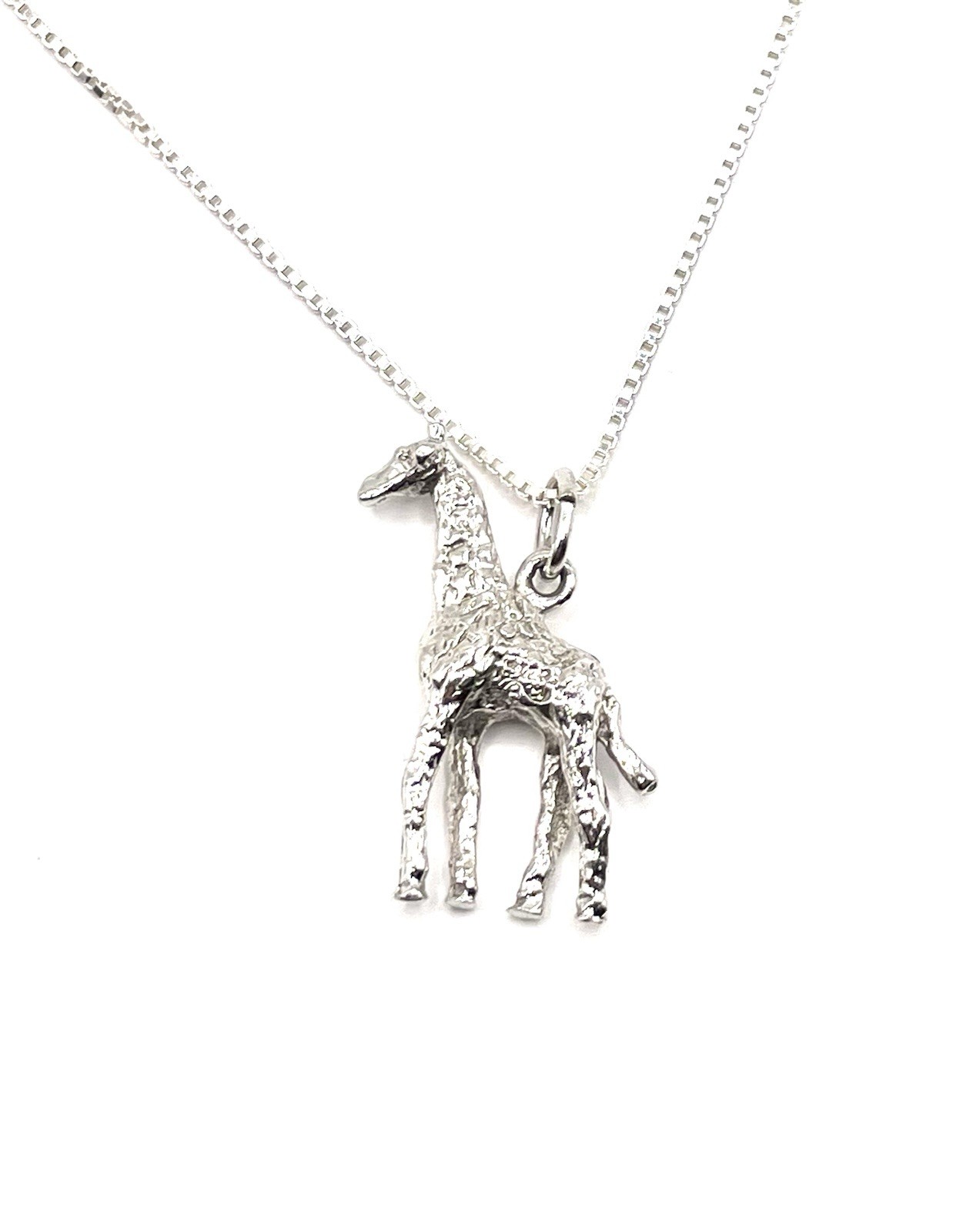 Sterling Silver Giraffe Pendant Necklace