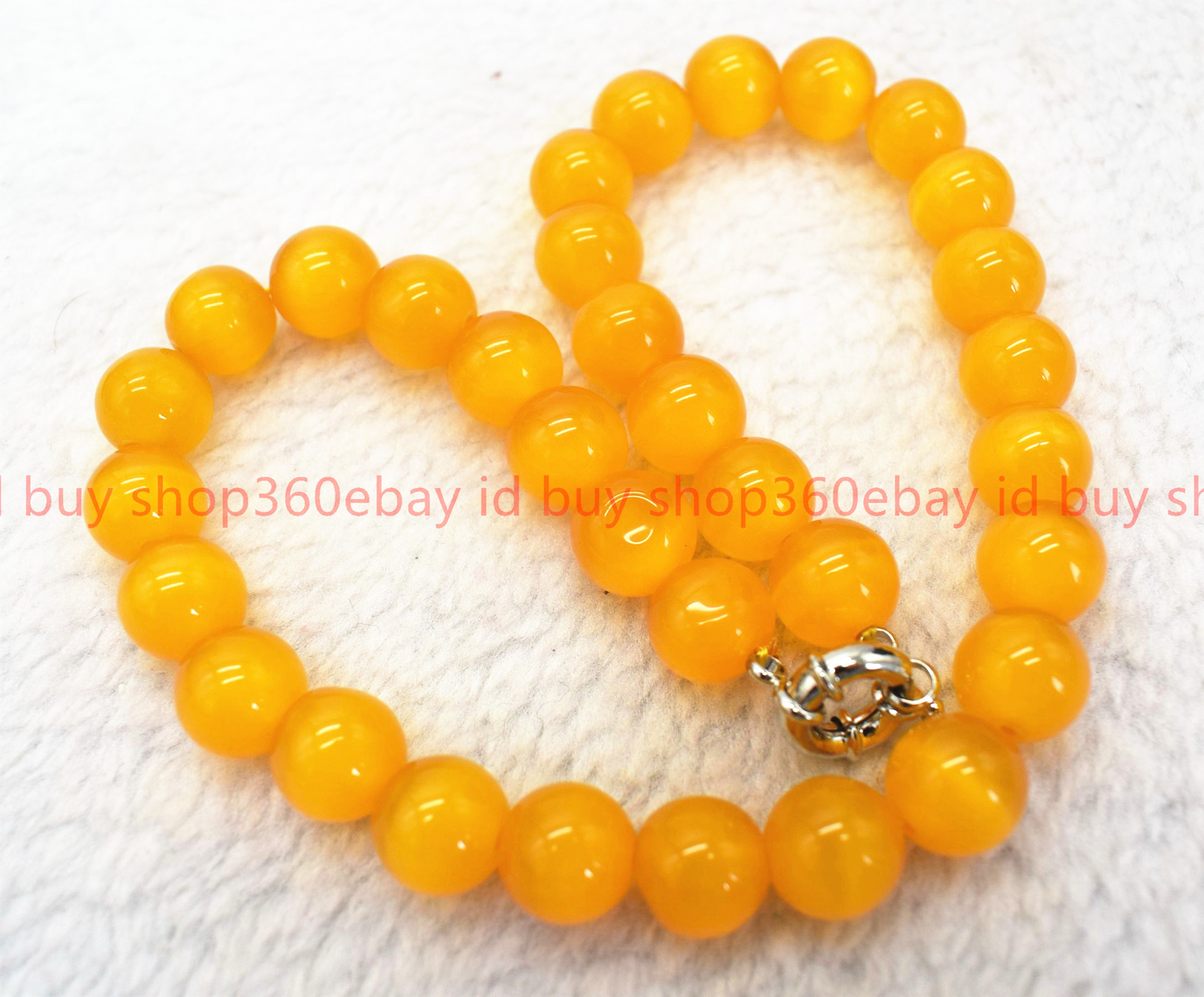 Lovely Natural 8/10/12mm Yellow Cat’s Eye Gemstone Round Beads Necklace 16-28in