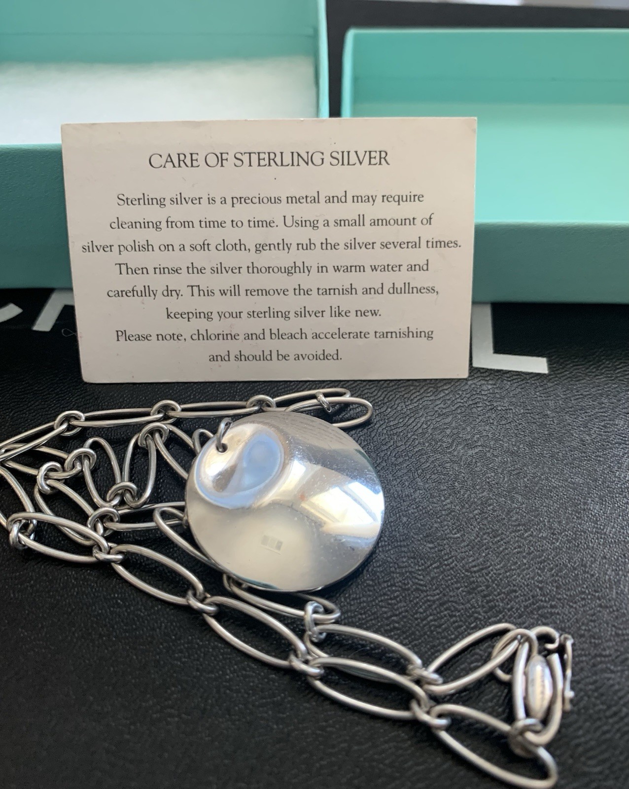 Authentic Tiffany & Co Elsa Peretti Necklace, Large Disc Pendant