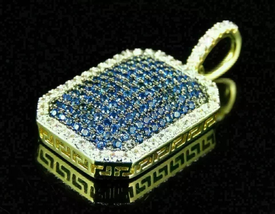 3Ct Round Cut Simulated Sapphire Women’s Pendant Necklace 14K Yellow Gold Plated