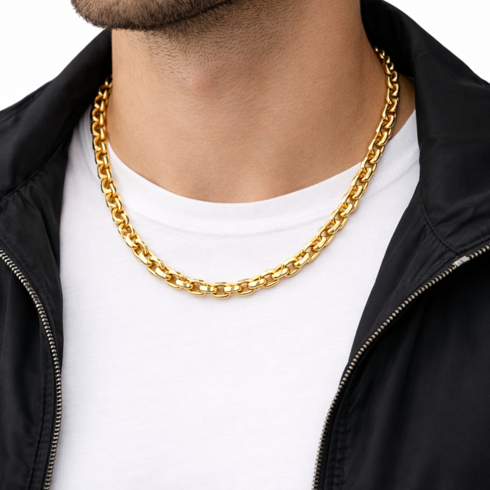 Real Italian 1/200 14K Yellow Gold Overlay Cable Cuban Link Chain Mens Womens