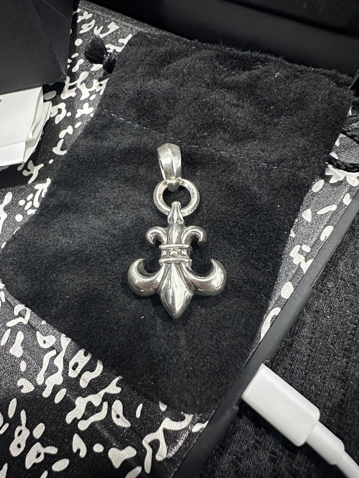Chrome Hearts 925 Sterling Silver Fleur-de-Lis Pendant With Bale *BRAND NEW*