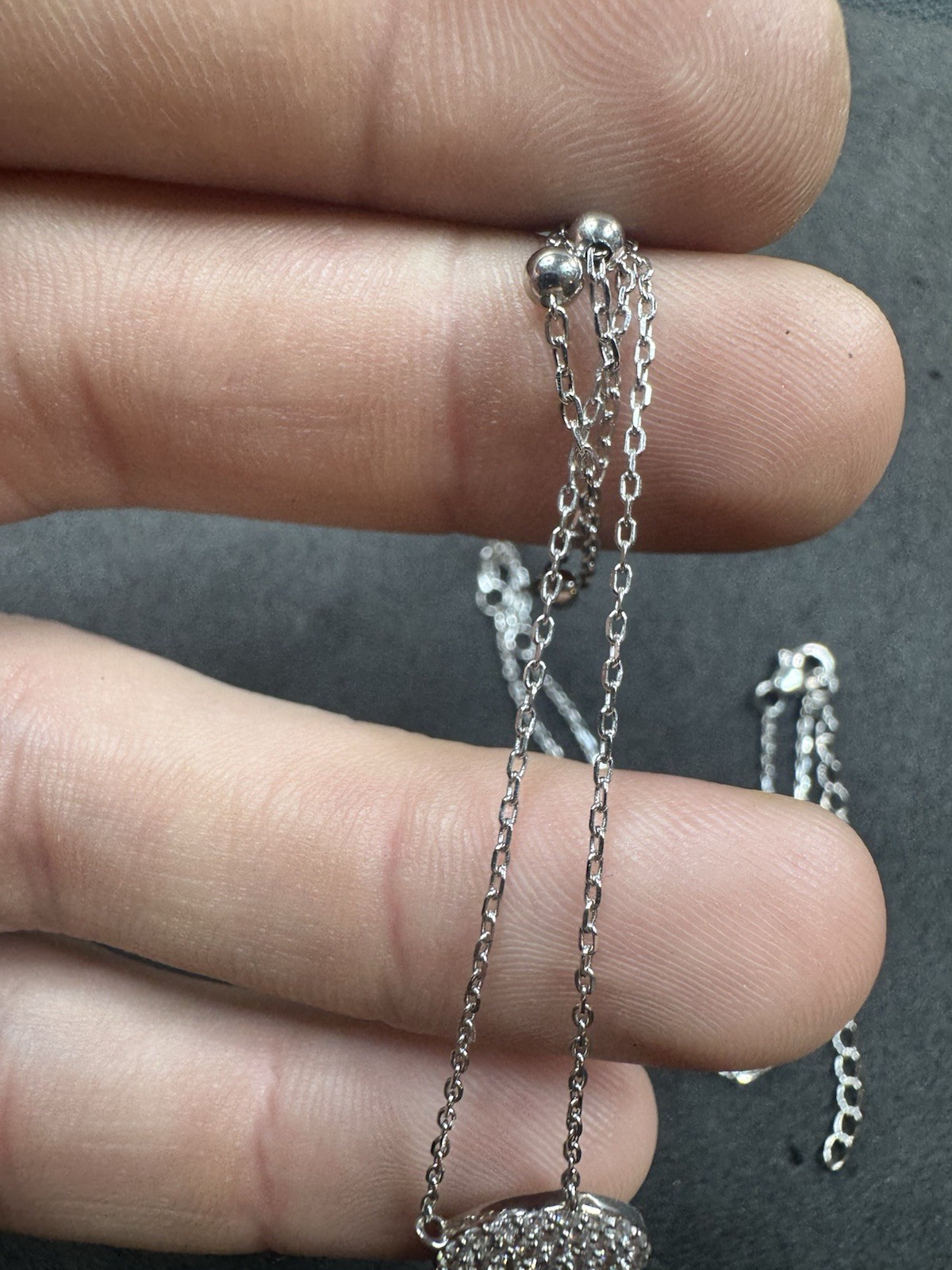 3.9g Sterling Silver 925 CZ Layered Necklace 16”-18” Jewelry lot S