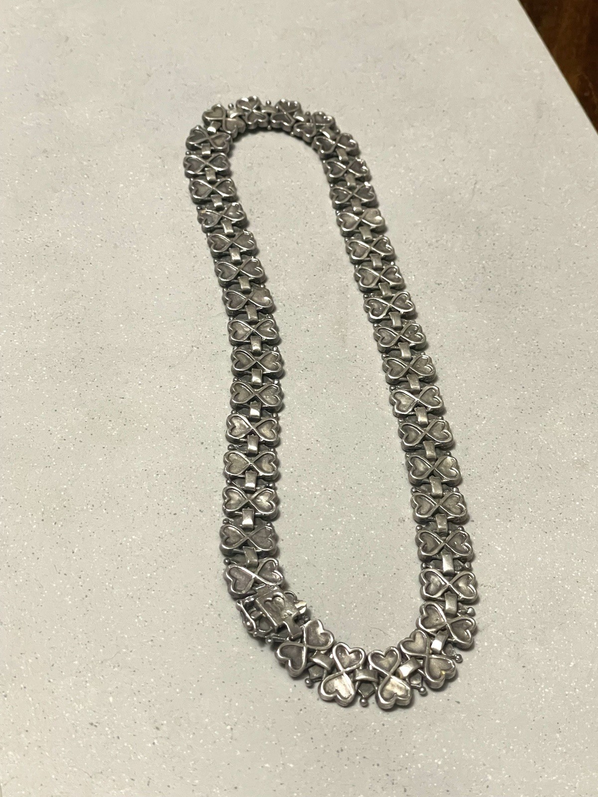 1990’s Deco Style Sterling Silver Marcasite Necklace 925 Heavy 61g+ Estate Find!