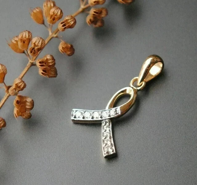 1.20Ct Round Cut Real Moissanite Unique Fancy Pendant 14k Yellow Gold Plated