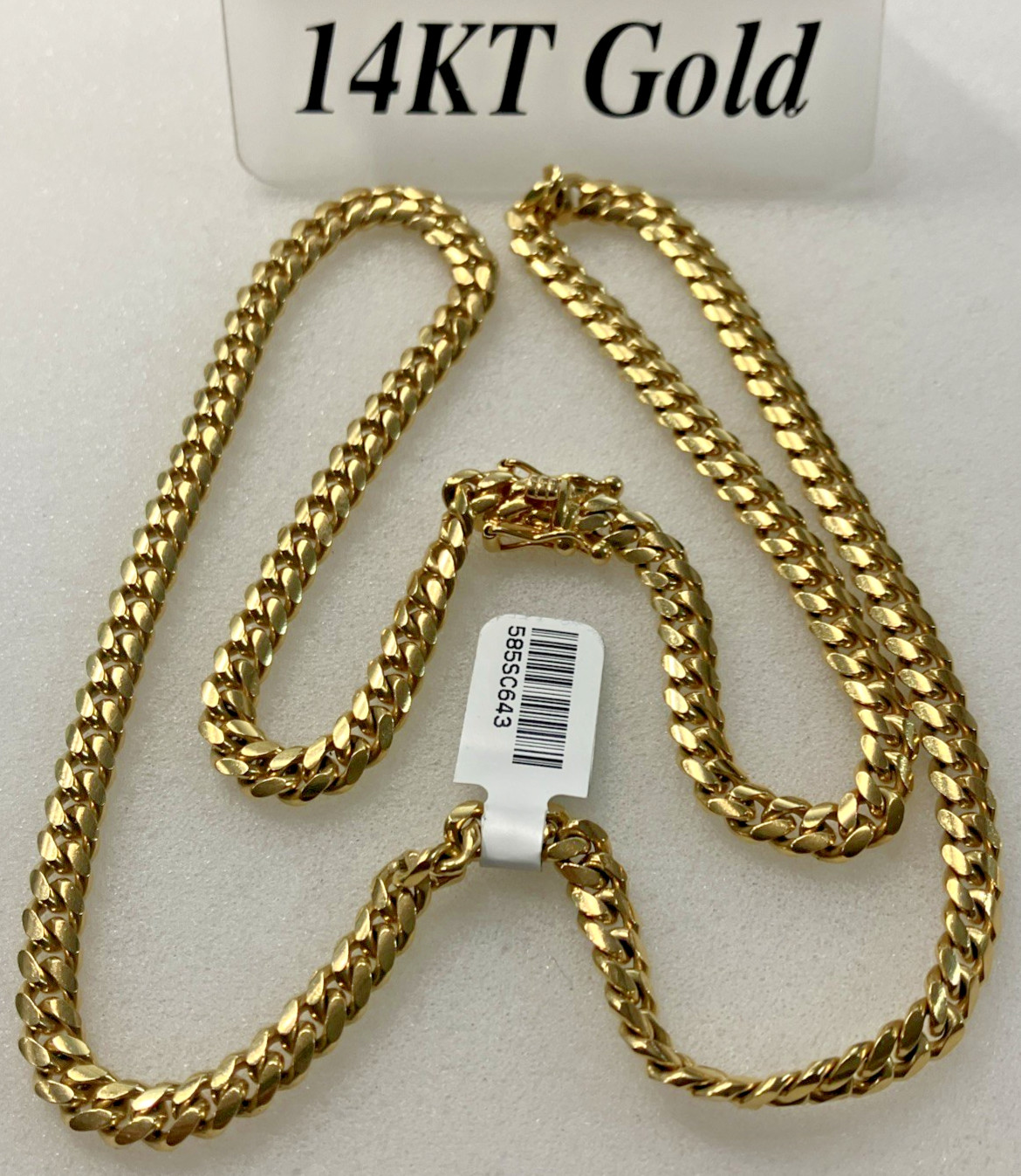 14kt Real Gold Solid Cuban Chain 64.25grams 5.85mm 24.25” M Brand New w/Tag 14K