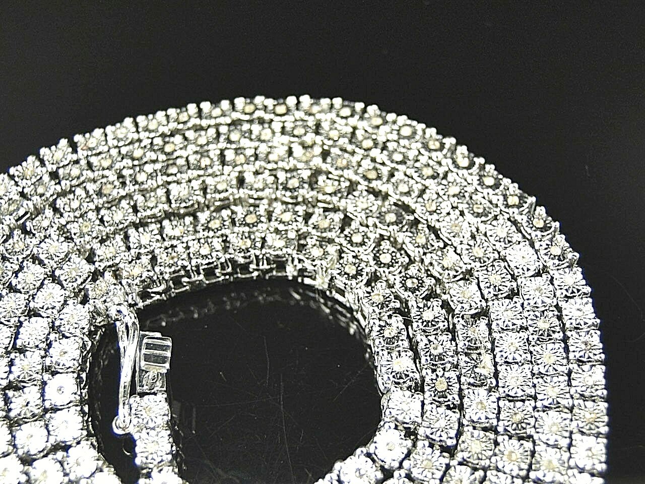 Men’s Necklace Sterling Silver with Natural Diamonds in Sterling Silver 34 In