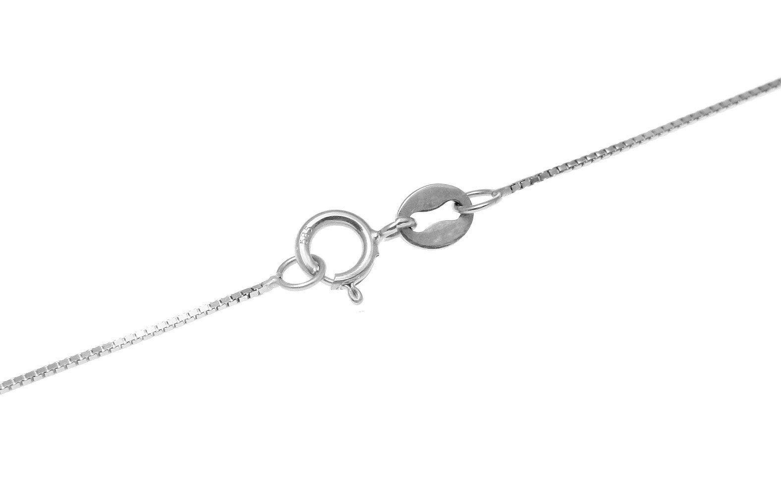 SOLID 14K WHITE GOLD ITALIAN 0.6MM BOX CHAIN NECKLACE 18″