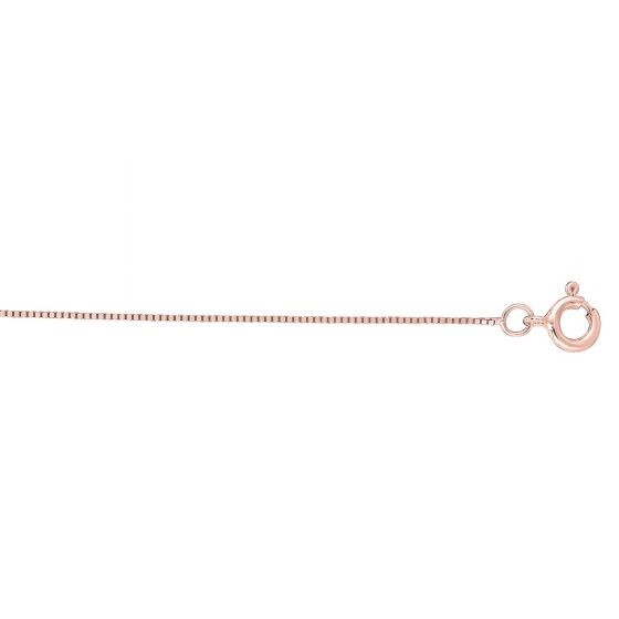 Pretty 14 Karat Solid Rose Gold 0.45mm Classic Box Chain Necklace – 18 Inch