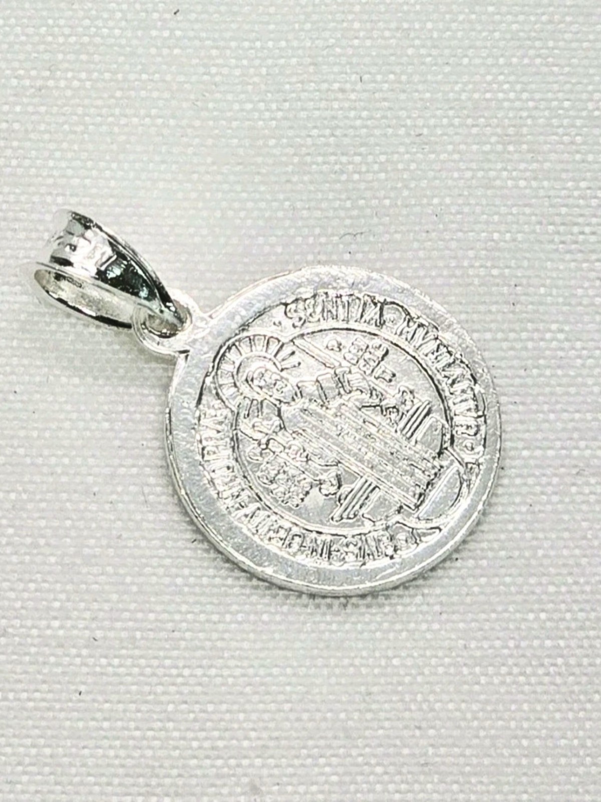San Benito Medal Saint Benedict Pendant 925 Mex. Sterling Silver Religious Charm