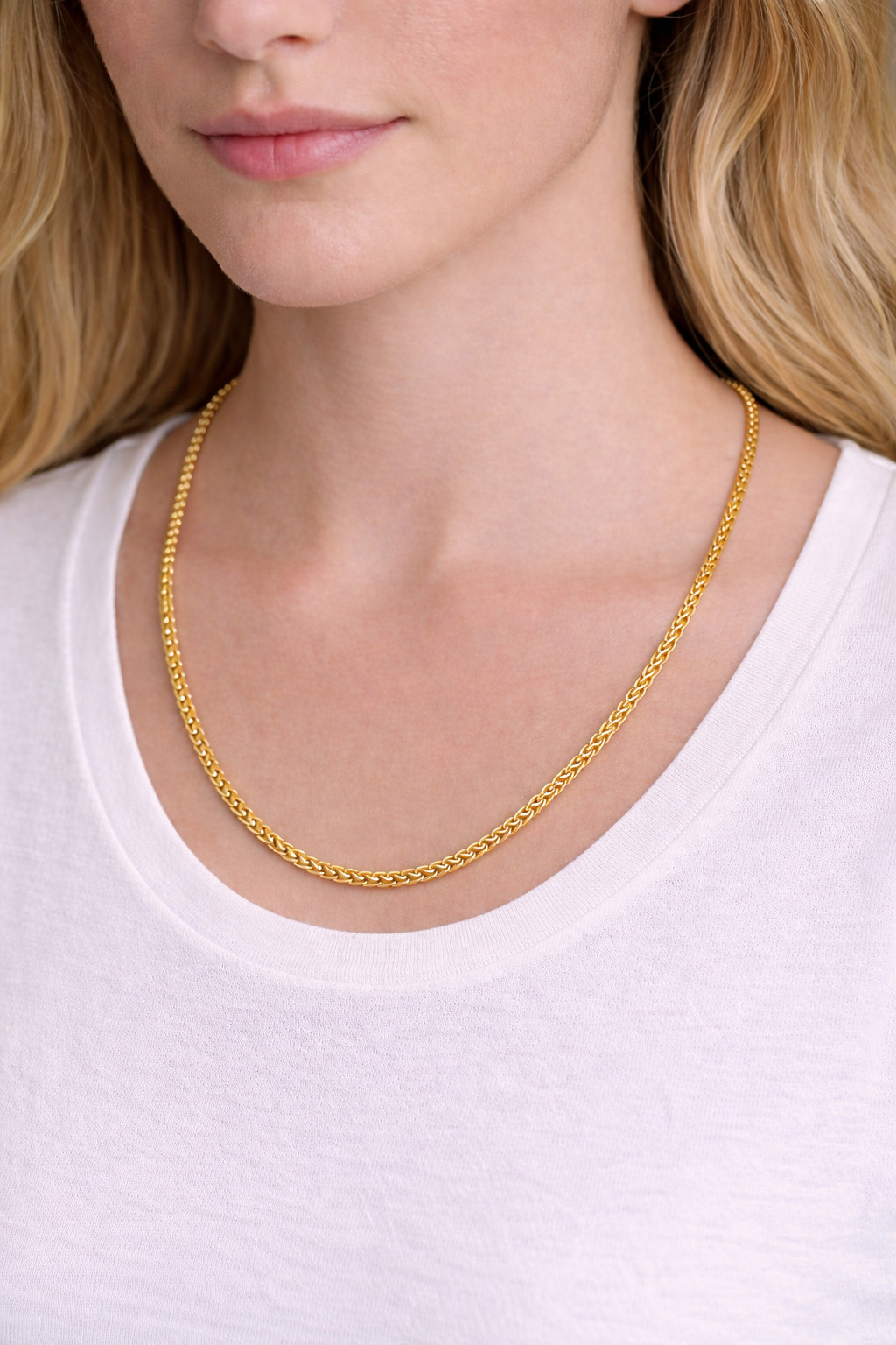Italian 1/200 14k Yellow Gold Oro Overlay Franco Chain Necklace Cadena 3mm