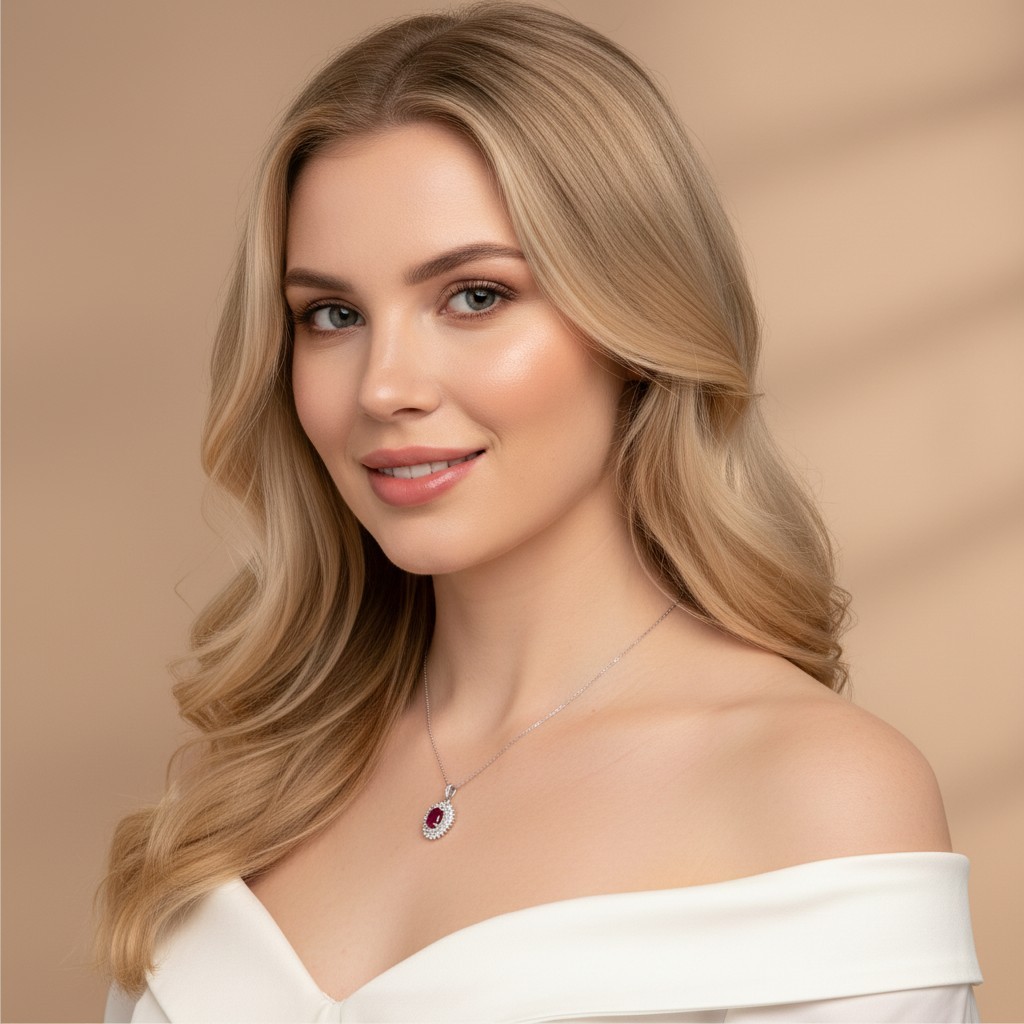 925 Sterling Silver Necklace 7x5mm Natural Topaz Zircon Handmade Flower Chain