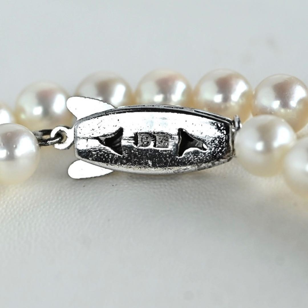 TASAKI Hanadama Grade Akoya Pearl Necklace 5.6-6.0mm 17.3in Silver Japan Boxed