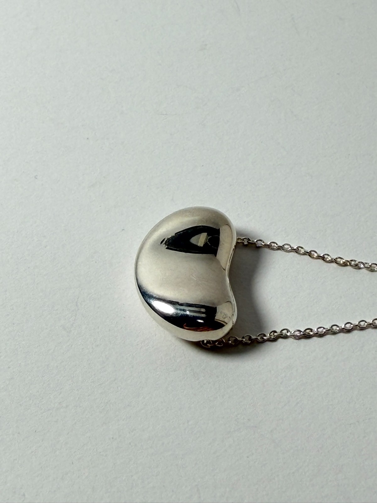 Tiffany & Co. Large bean Pendant Necklace Peretti Silver925 excellent F/S