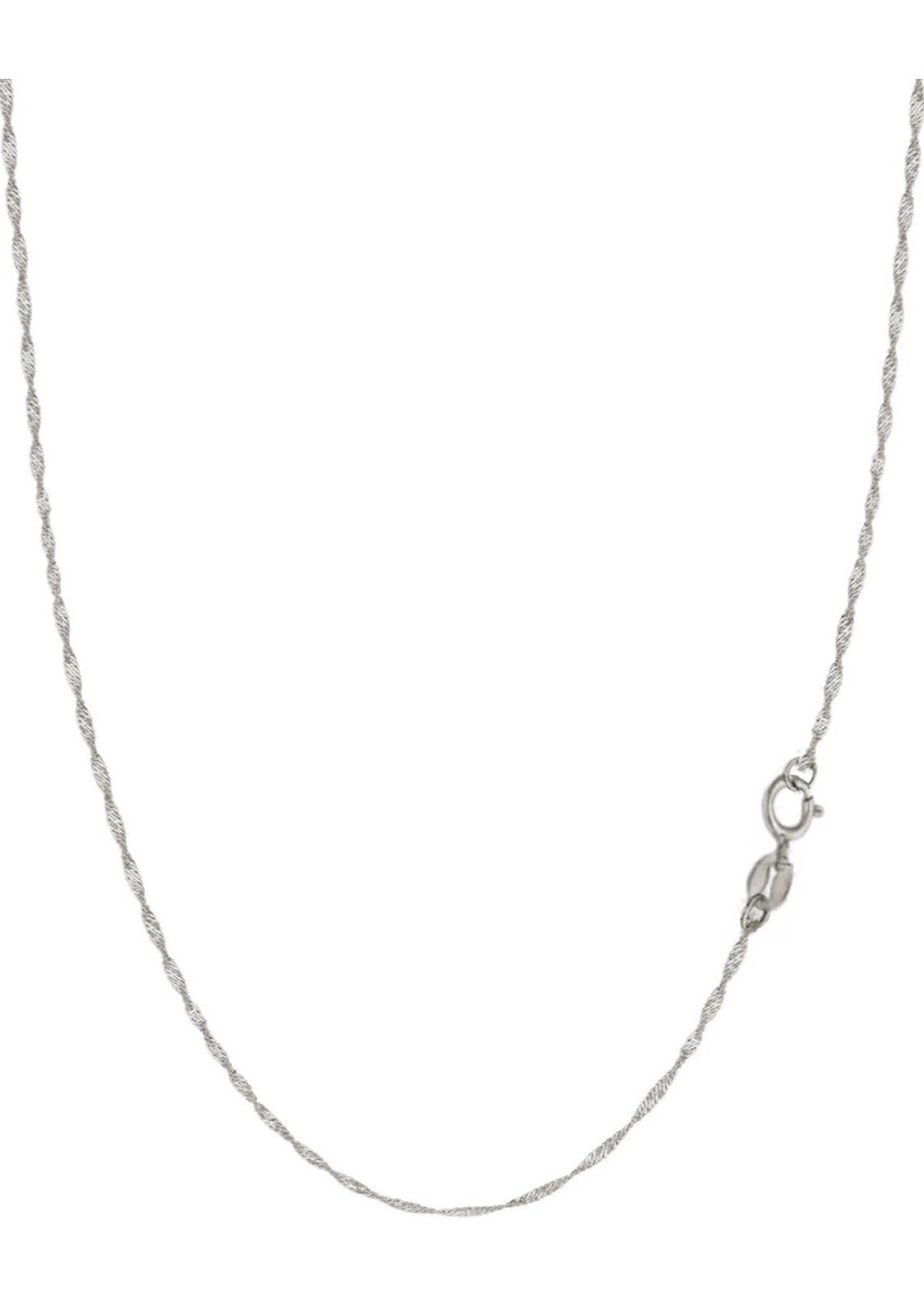 14K Solid White Gold Chain 2 Carat VVS1 Lab Created Diamond 925 Silver Pendant