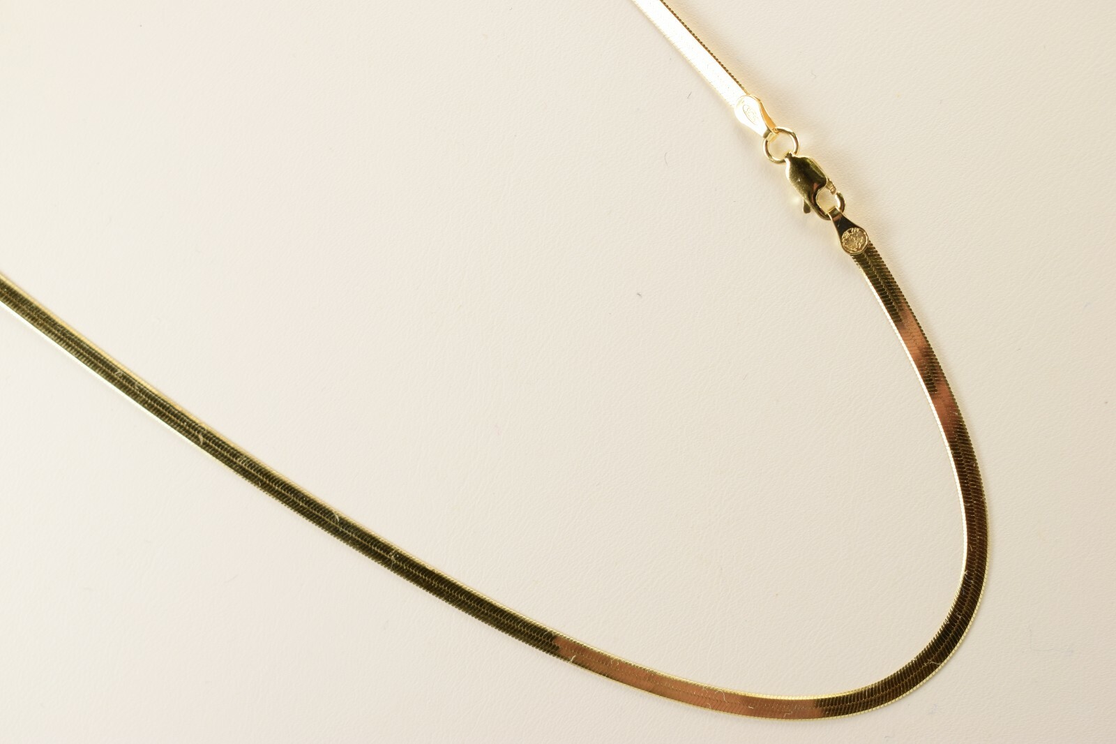 3.1mm Herringbone Chain. Vermeil Gold over Sterling Silver Necklace 16″~24 Inch