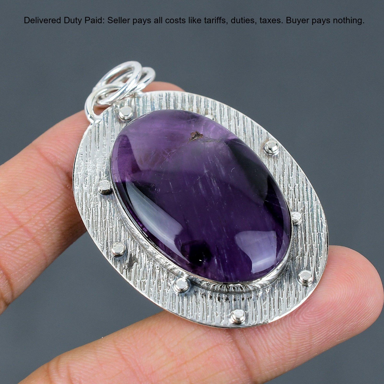925 Silver February Star Amethyst Stone Wife Anniversary Unique Pendant Jewelry