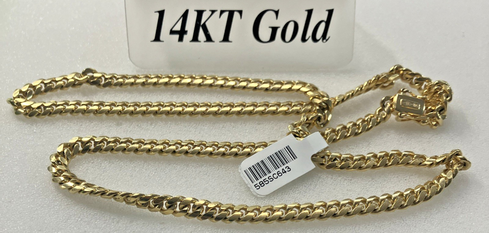 14kt Real Gold Solid Cuban Chain 64.25grams 5.85mm 24.25” M Brand New w/Tag 14K
