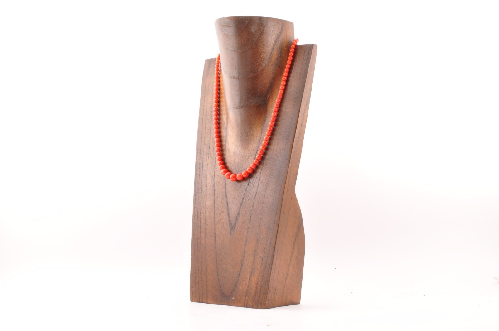 925 silver clasp red coral necklace with Certification (440mm (17.3in) 88.5ct).