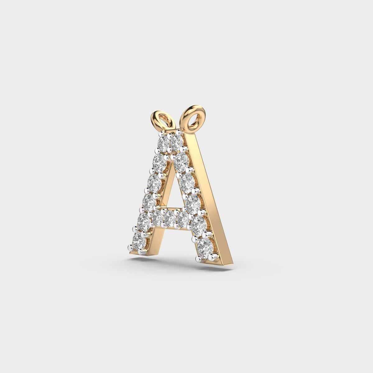2.00 Ct Adorable Initial ‘A’ Diamond Pendant (Without Chain) 14k gold plated