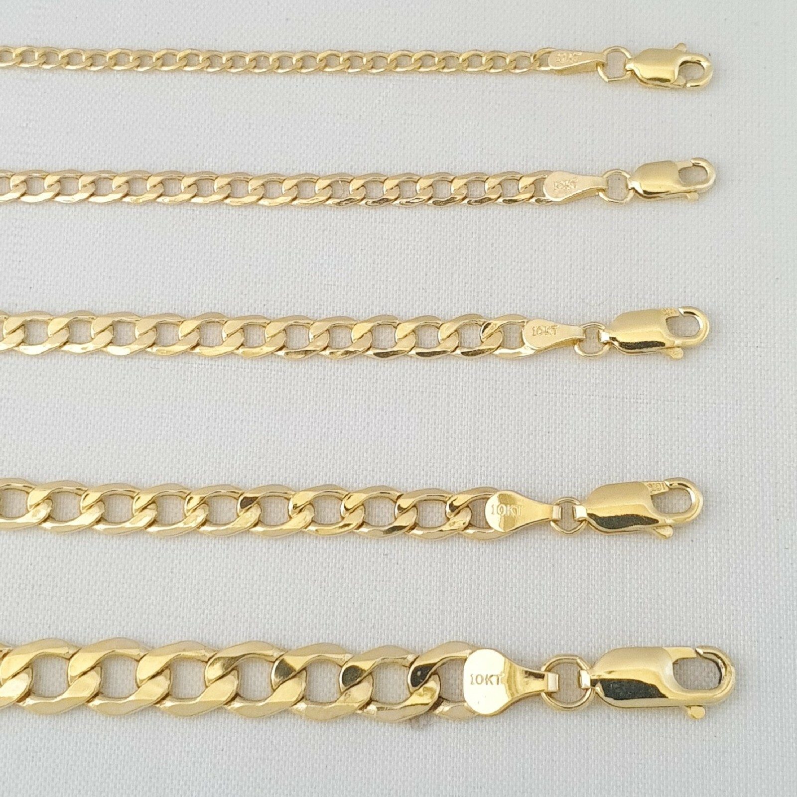 HOLLOW 10K Yellow Gold Men’s Women 2.5mm-7.0mm Cuban Curb Link Chain Necklaces