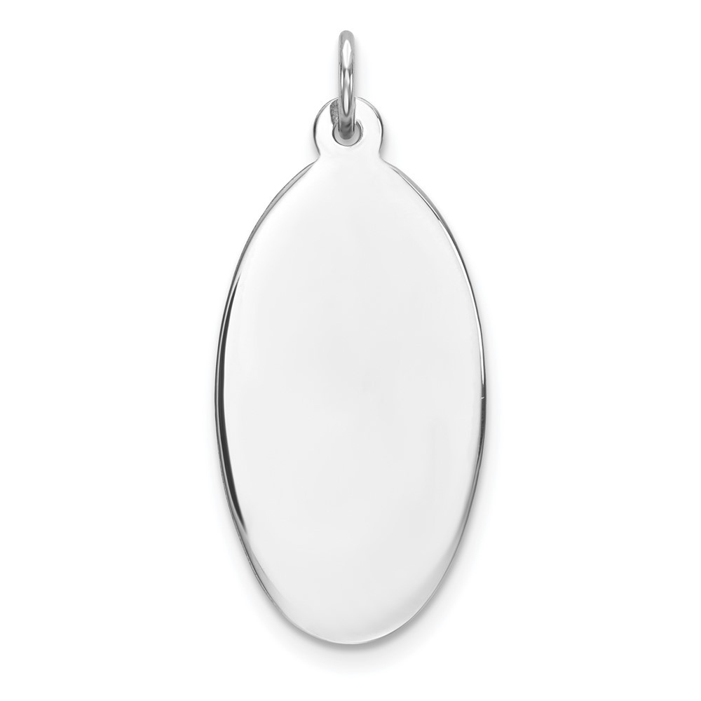 Sterling Silver Engraveable Oval Polish Front/Satin Back Disc Charm Pendant