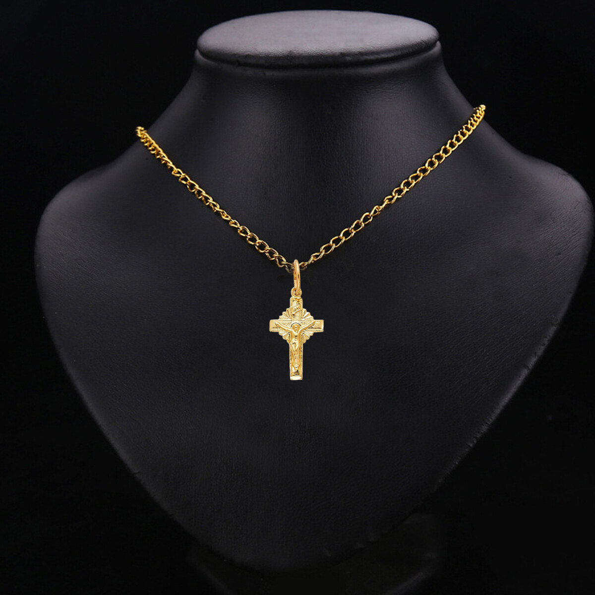 GOLD – 14K Yellow Religious Crucifix Charm Pendant For Necklace or Chain