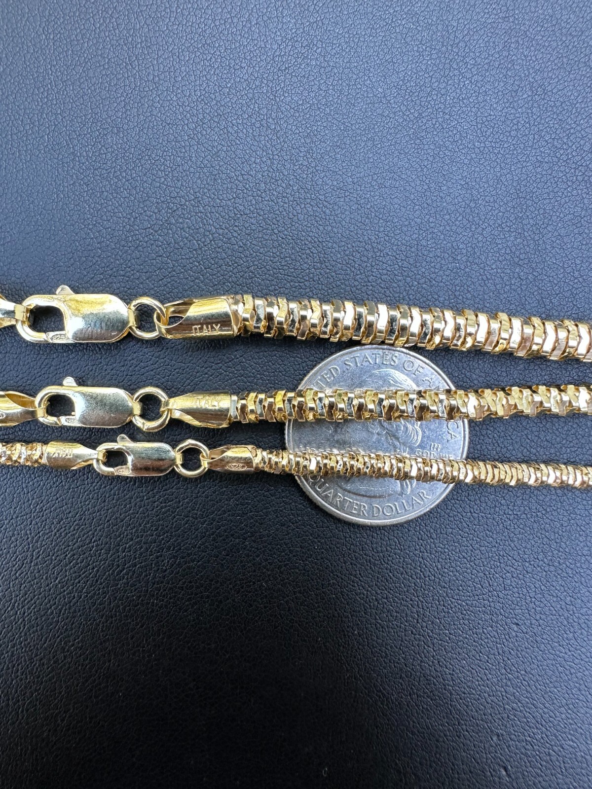 14k Gold Vermeil 925 Silver Diamond Cut Sparkle Ice Rope Chain Necklace 3-5mm
