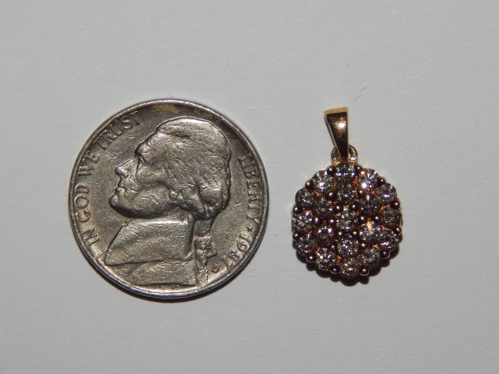 10K YELLOW GOLD 3/4 TCW CHOCOLATE DIAMOND 7/10th INCH HALO NECKLACE PENDANT