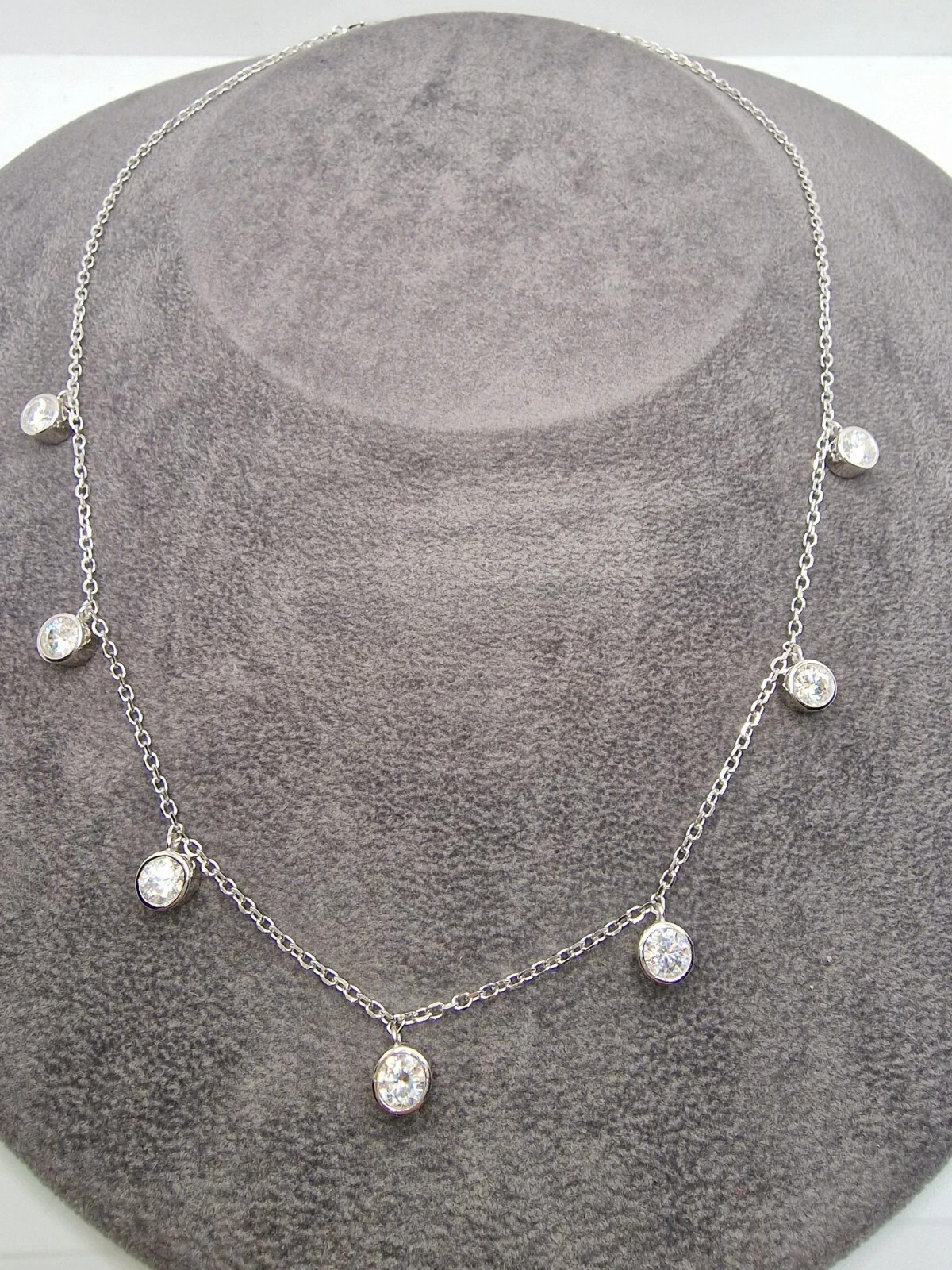 2Ct Round Cut Moissanite Women’s Beaded Pendant 14K White Gold Plated Free Chain