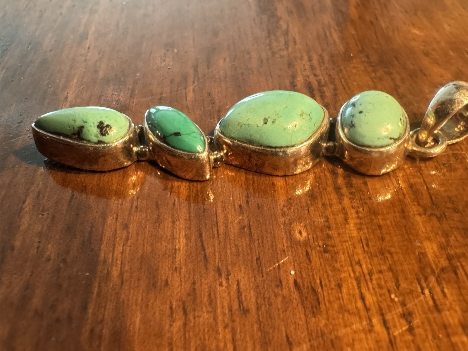 Turquois Sterling Silver Pendant Four Stones 5 1/2 Cm Age Unknown For Necklace