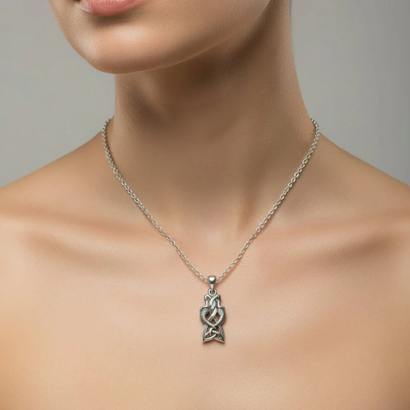 Celtic Mermaid Sisters Necklace Ladies Nautical Beach Pendant 925