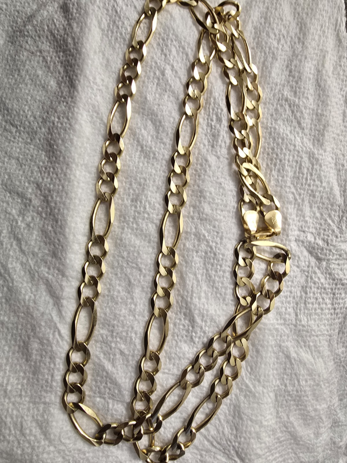 10k Figaro Solid Gold Necklace 46.38 Grams 30 Inches